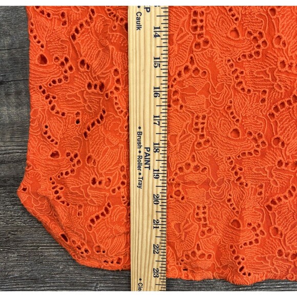 Maeve Anthropologie Karine Orange Floral Embroidered Beaded Lace Top Blouse Sz 4 - Picture 13 of 13